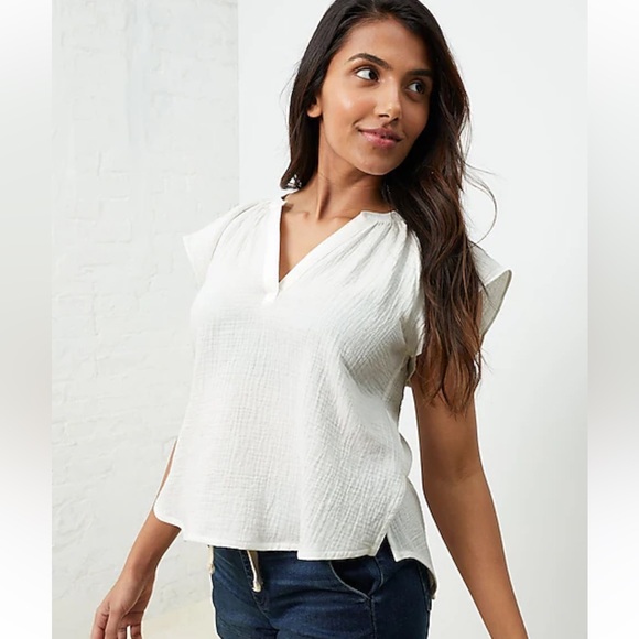 UpWest Coastal Cotton Popover Top N197 - Picture 1 of 5